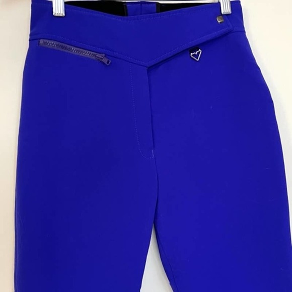 VINTAGE OBERMEYER PURPLE WOOL BLEND STIRRUP SKI PANTS WINTER PANTS SIZE SMALL - Picture 4 of 11